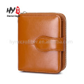 Simple classical logo printed 3 fold leather wallet